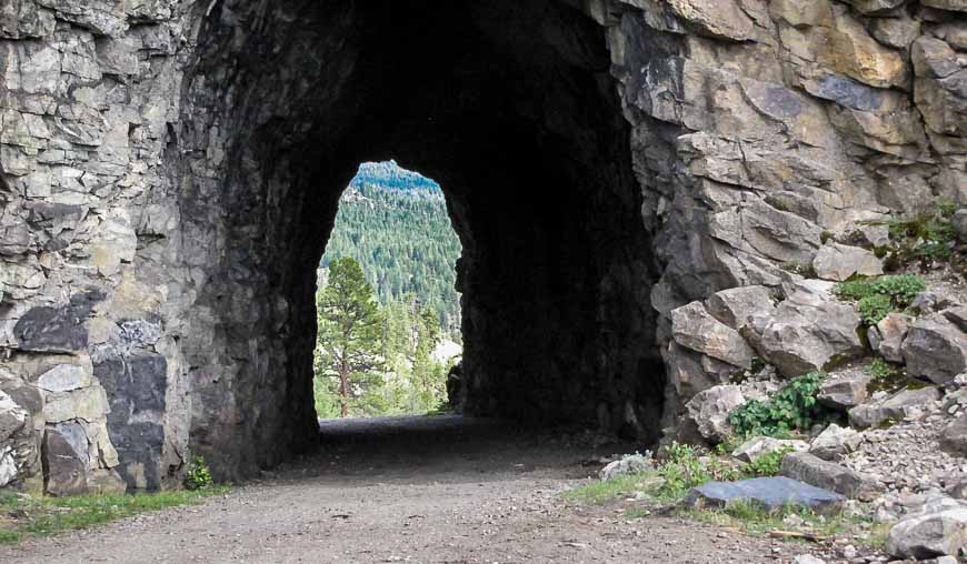 There are two tunnels on the canyon section & more if you continue to Penticton