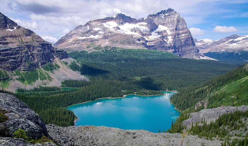 View from the Yukness Ledges on the Lake Ohara alpine hike