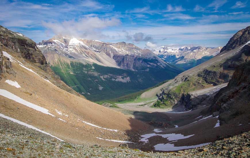 Looking down the other side from the saddle