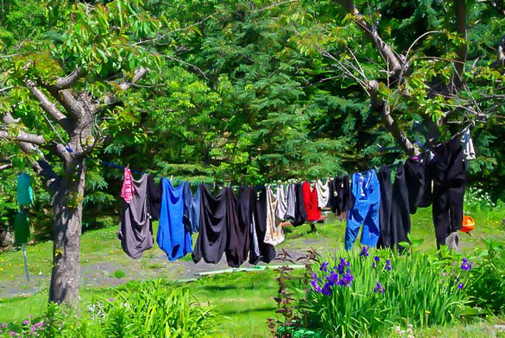 Laundry drying outside