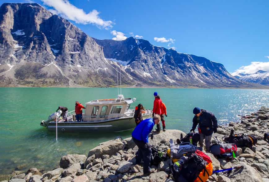 Unloading the boat 