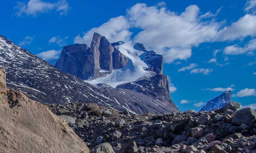 Baffin Island backpacking and enjoying mountain scenery near Summit Lake