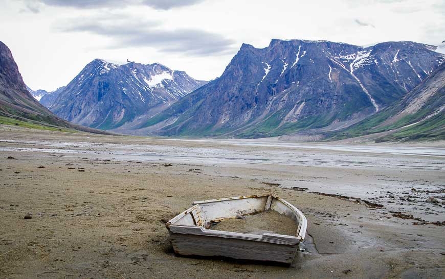 Baffin Island backpacking and one of the few signs of civilization