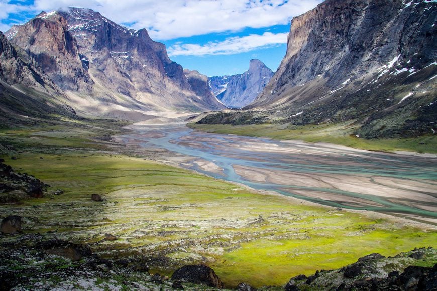 Mount Thor sits in the background