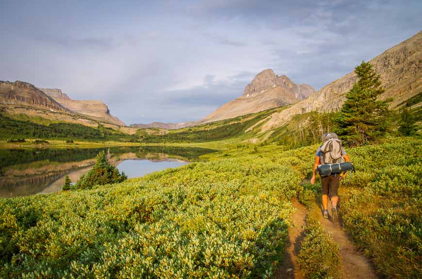 Beautiful lighting in the morning on the hike out from Baker Lake