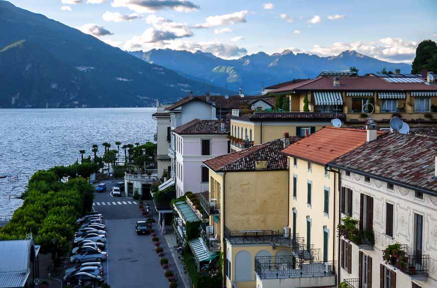 View of the Bellagio waterfront from our hotel room