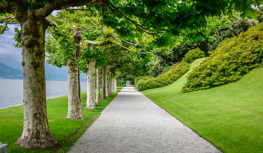 Photography landscape tips and leading lines at the Gardens of Villa Melzi, Bellagio