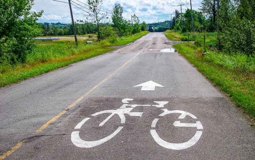 Look for these painted bicycles on the road when cycling the Blueberry Route