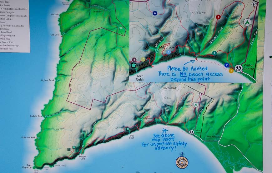 Map of the Cape Chignecto Coastal Trail