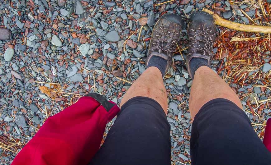 blistered, sore feet at the end of the 50+ kilometre hike on the Cape Chignecto trail