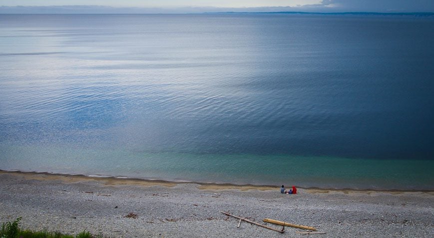 A beach near the entrance to the park