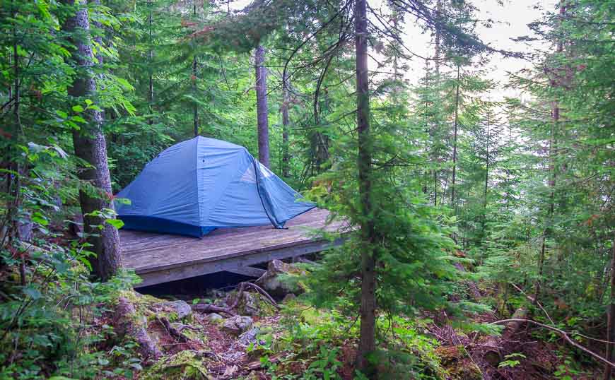 Everyone gets their own tent platform