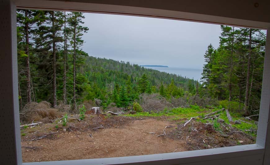 The view of the Bay of Fundy from my cabin on night two on the Cape Chignecto trail