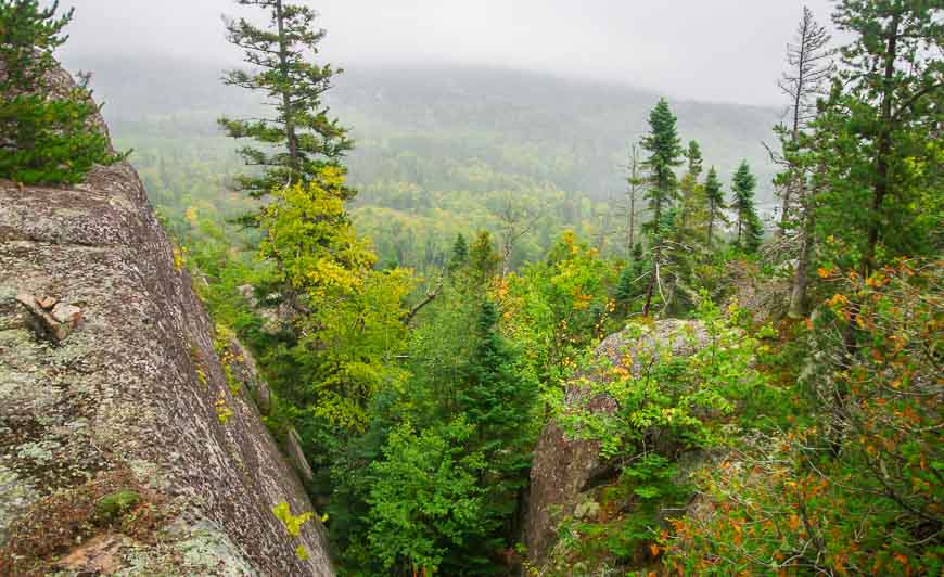 Some stiff climbing provides expansive views even under overcast skies