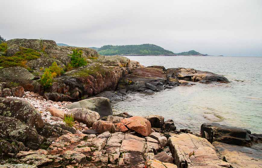 We stopped in Pukaskwa National Park when I couldn't make out the cairns in the dark - about a km from our intended campsite