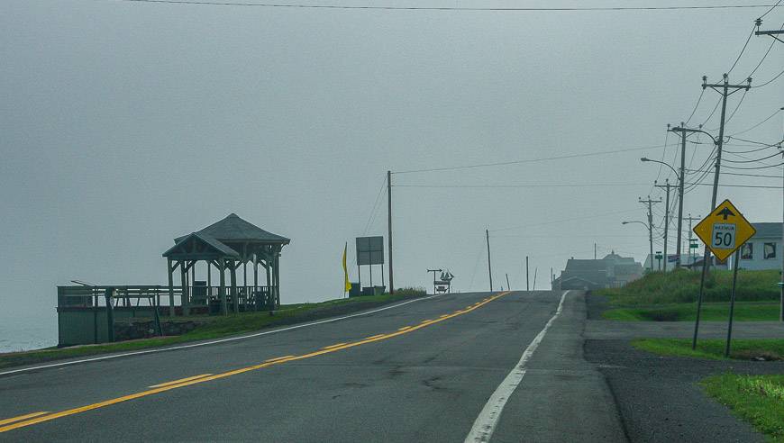 Early morning fog on my second day out driving the Gaspe Peninsula