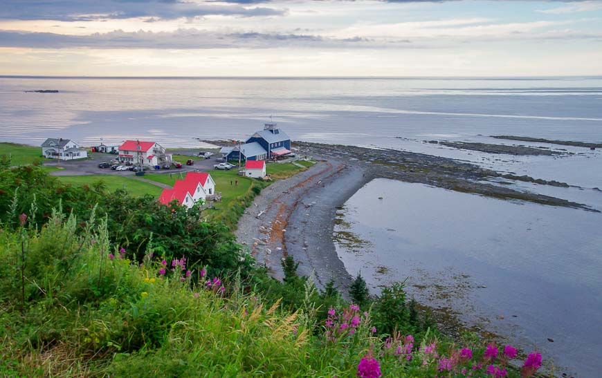 Petite Vallee from above on one of the most scenic road trips in Canada