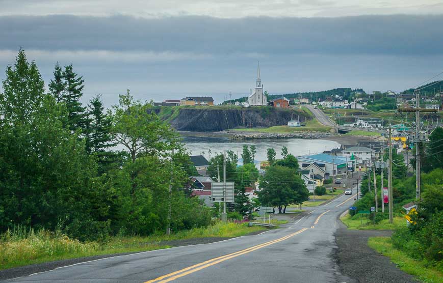 Coming into one of the pretty villages dotting the Gaspe Peninsula