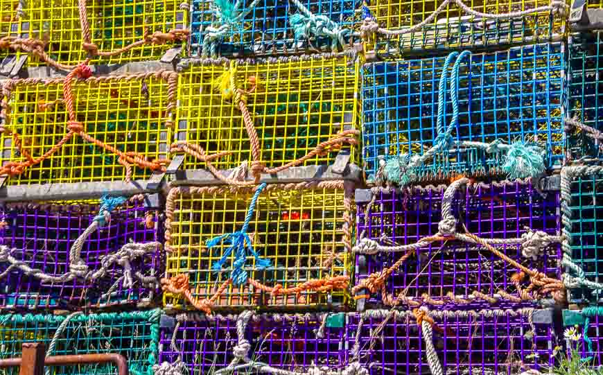 Colourful lobster traps