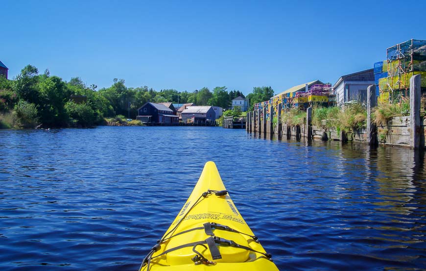 Paddling around the protected harbour at Seal Cove