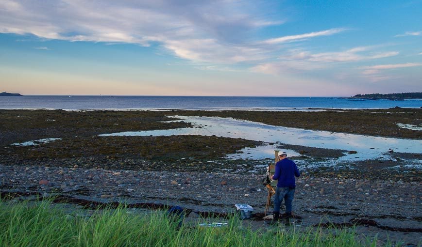 An artist at work at the Castalia Marsh