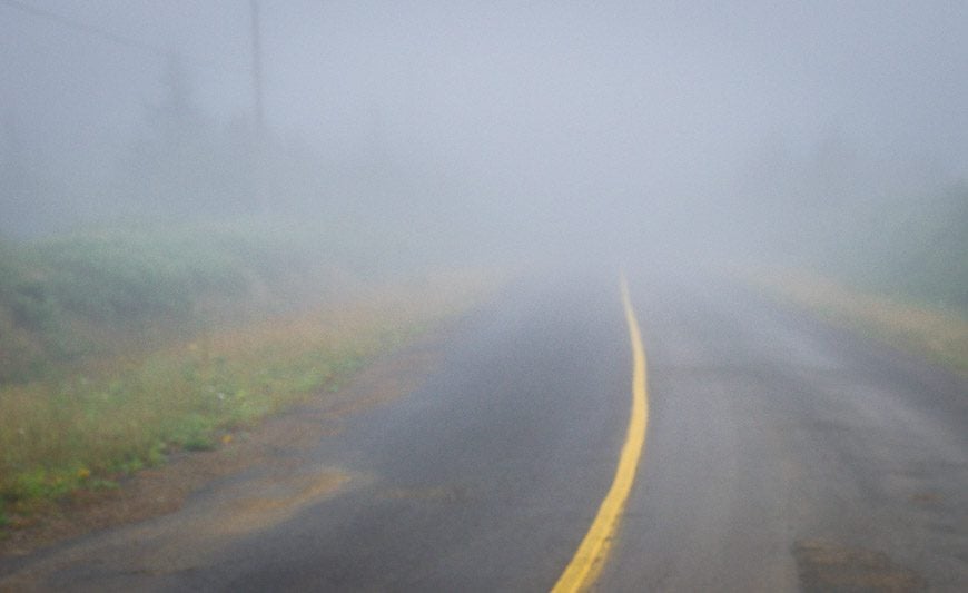 Fog so thick that it's unsafe to cycle