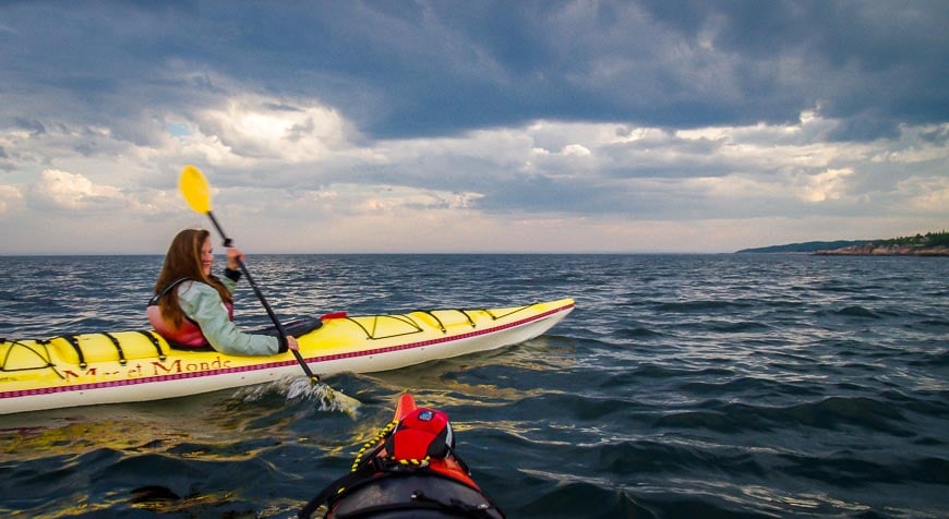 Even without whales it's a pretty night for a kayak