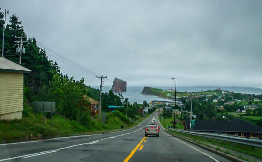 Perce Rock comes into view