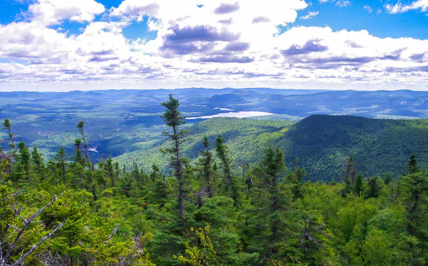Grand views on the descent in Mount Carleton Provincial Park
