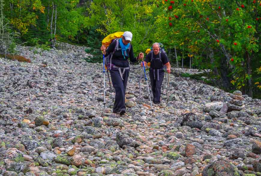 Slow hiking across an ancient lake bed