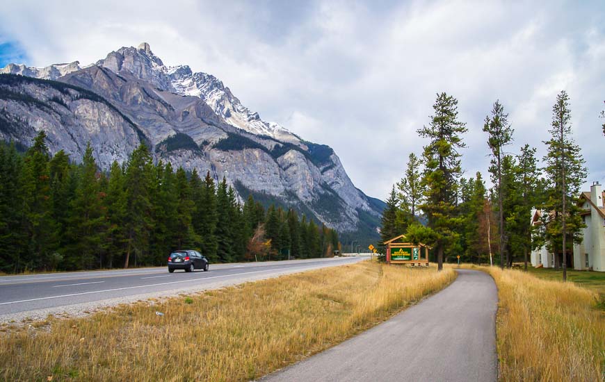 The trail has a moderate elevation loss on the way from Banff to Canmore