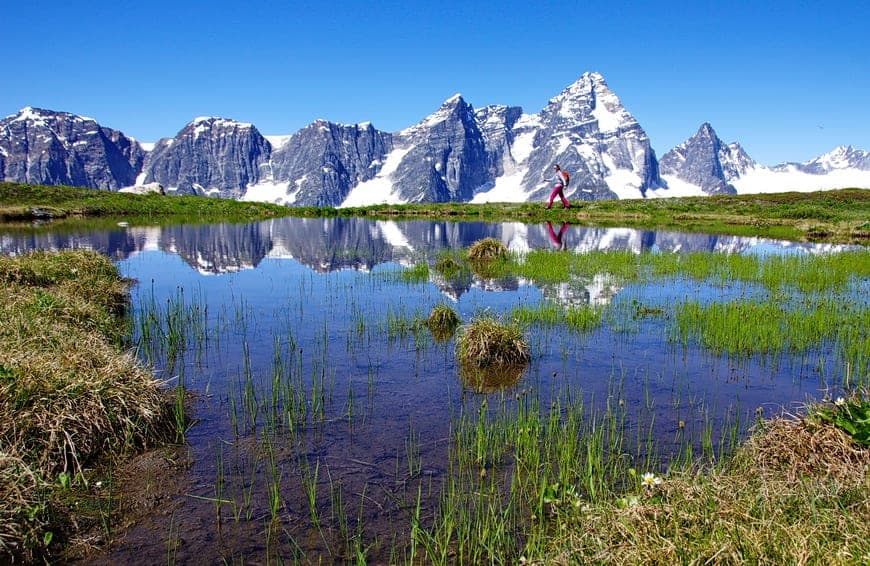 Beautiful hiking at Purcell Mountain Lodge in summer