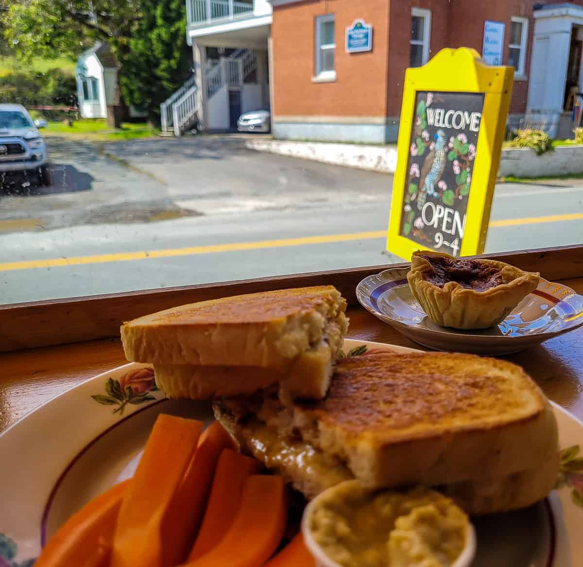 Enjoying lunch at LaHave Bakery