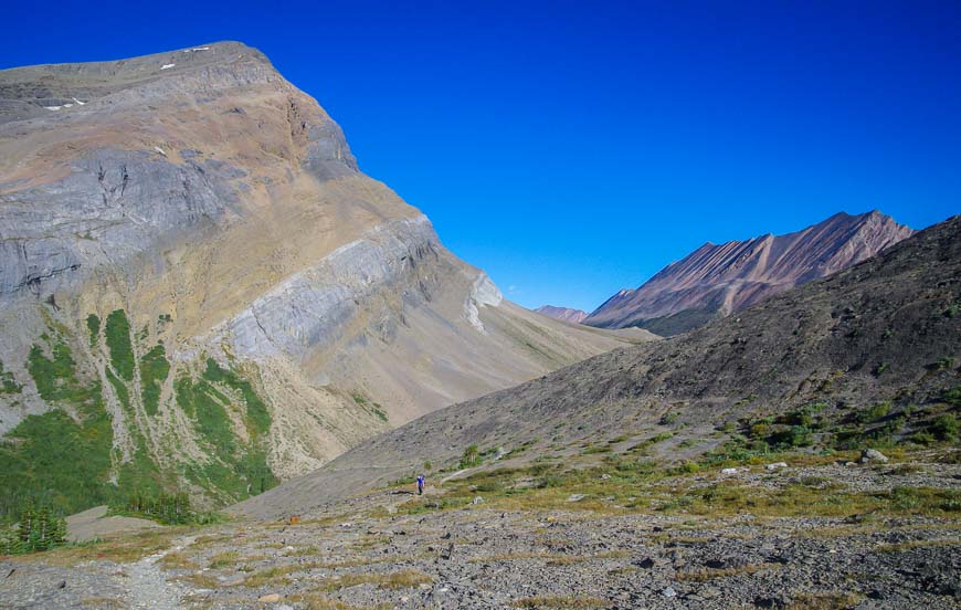 Humans are insignificant in this mountain landscape