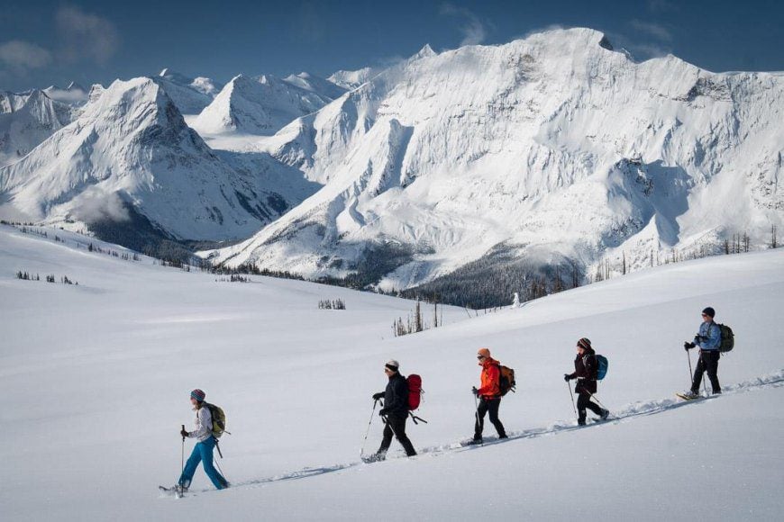 The snowshoeing up at Purcell Mountain Lodge is first rate