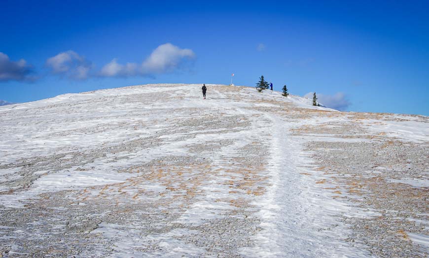 Warming up fast on Prairie Mountain - one of my top winter hiking tips