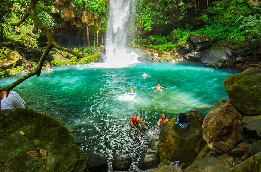 Swimming is refreshing and you warm up quickly once you're out of the water in Rincon de la Vieja National Park