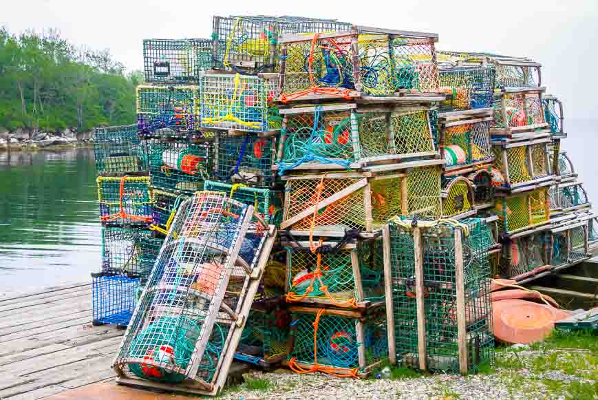 Colourful lobster traps