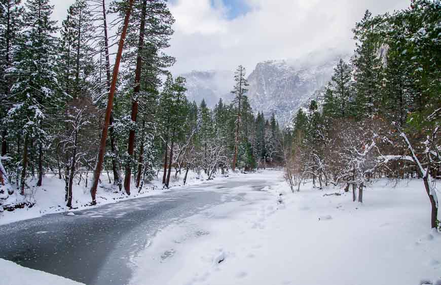 Yosemite in winter and beautiful scenery every which way you turn