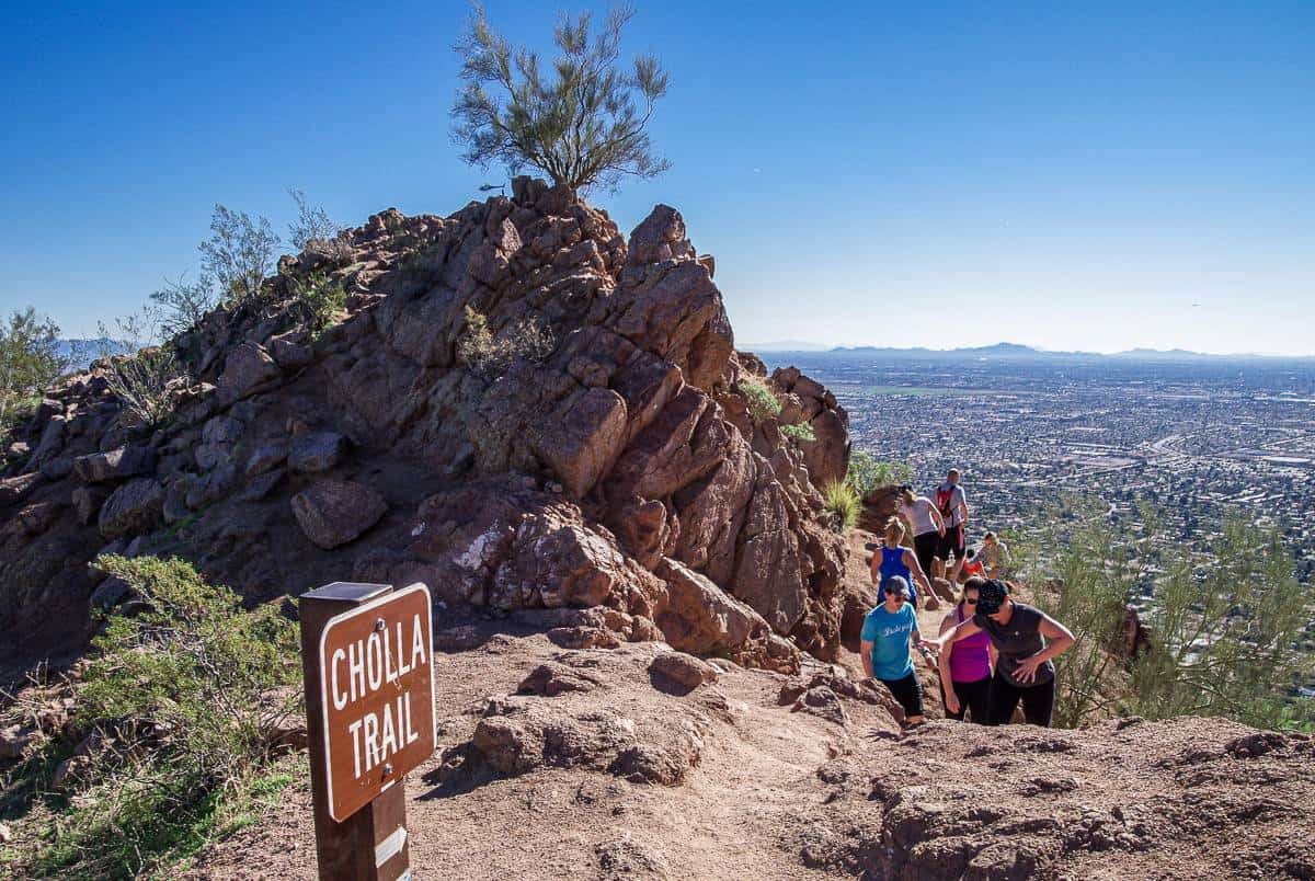 You can some sense of how busy the Cholla Trail can get from this photo