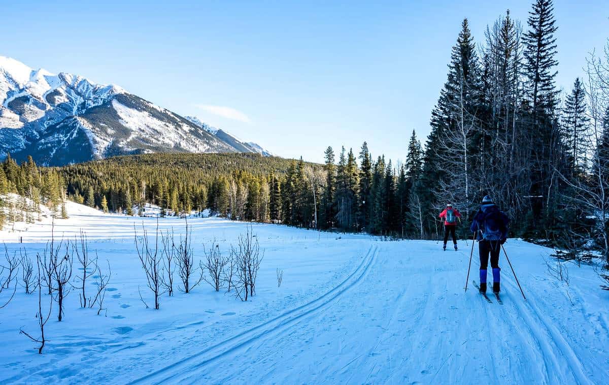 The last bit of cross country skiing back to the parking lot on the Cascade Fire Road