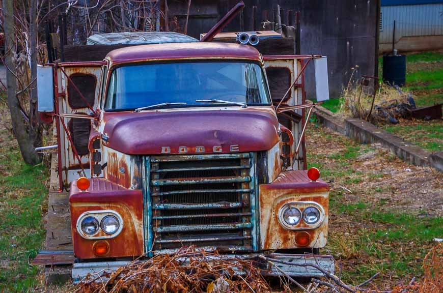 A truck with a few stories to tell in Mariposa California