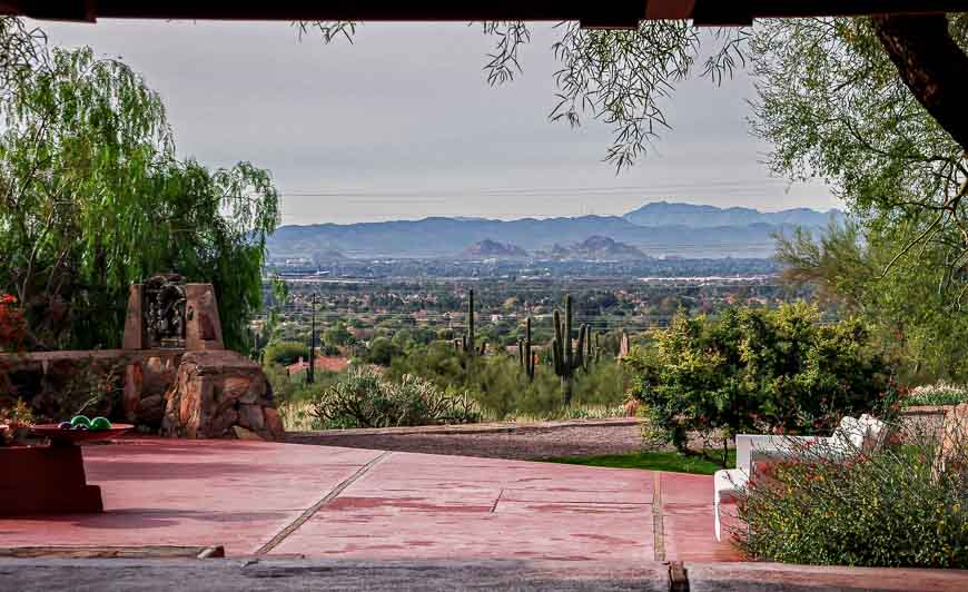 The view of Scottsdale from Frank Lloyd Wright's home