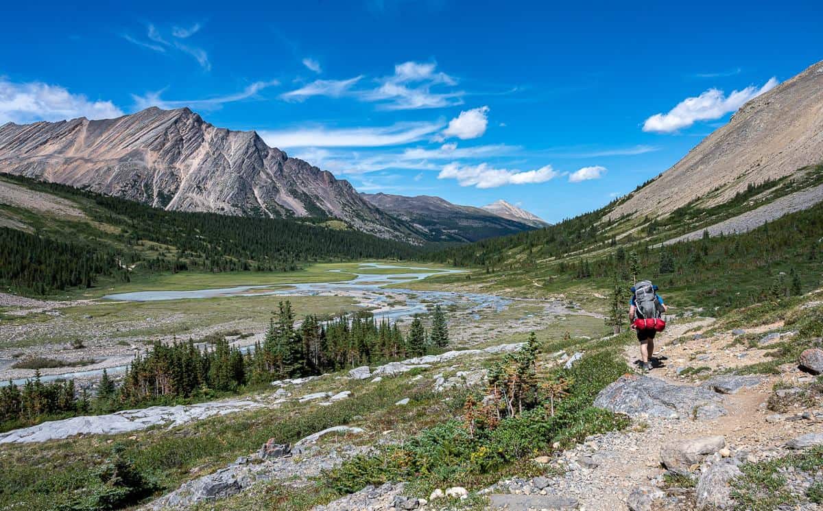 Heading for the Four Point Campground on the Brazeau Loop trail