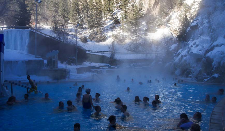 Radium Hot Springs are the best place to be after skiing