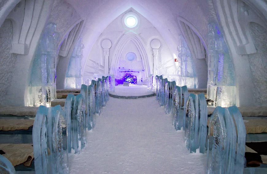 The chapel at the Ice Hotel in Quebec City