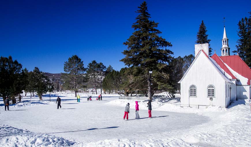 Skating in the Village of Mt Tremblant