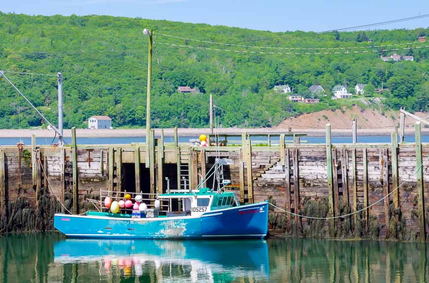 Colourful boat at the end of the road