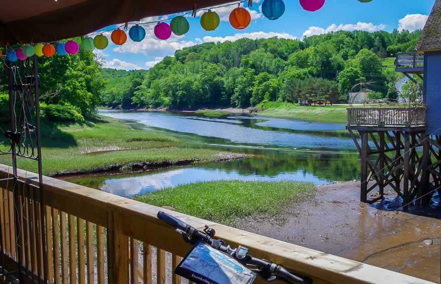 The view out from one of the Bear River cafes