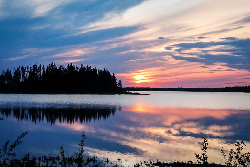 Catch a sunset in Elk Island National Park